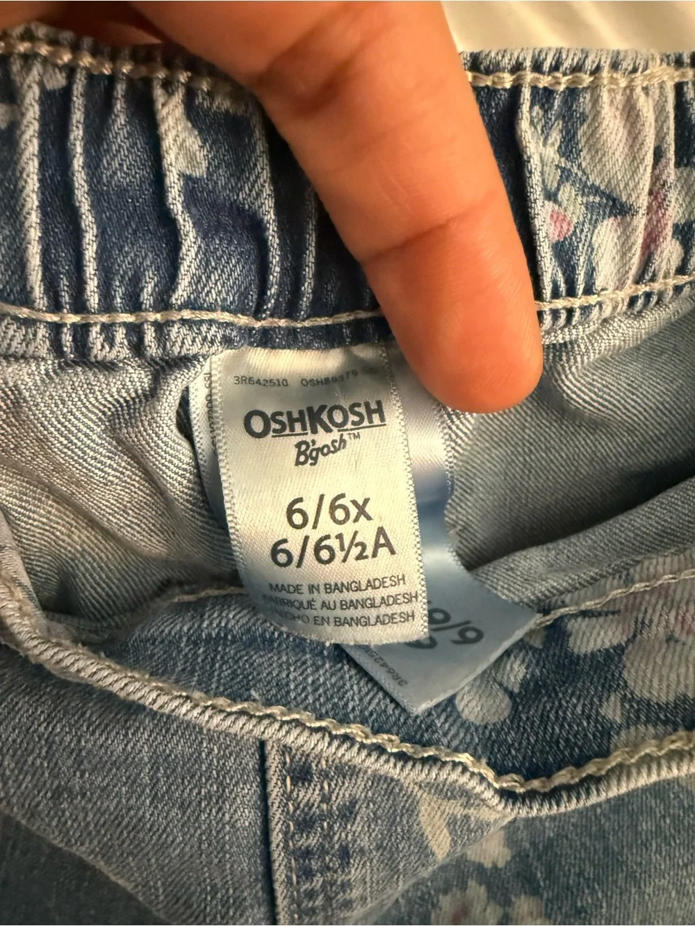 OshKosh B'gosh Blue Denim Floral Wrap Skort
